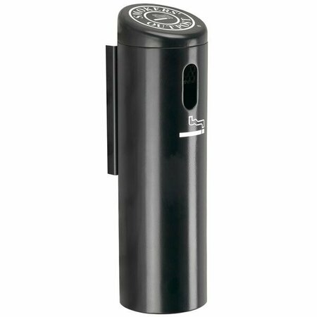 COMMERCIAL ZONE CZ 711201 Black Wall Mounted Smokers' Outpost Cigarette Receptacle 278711201